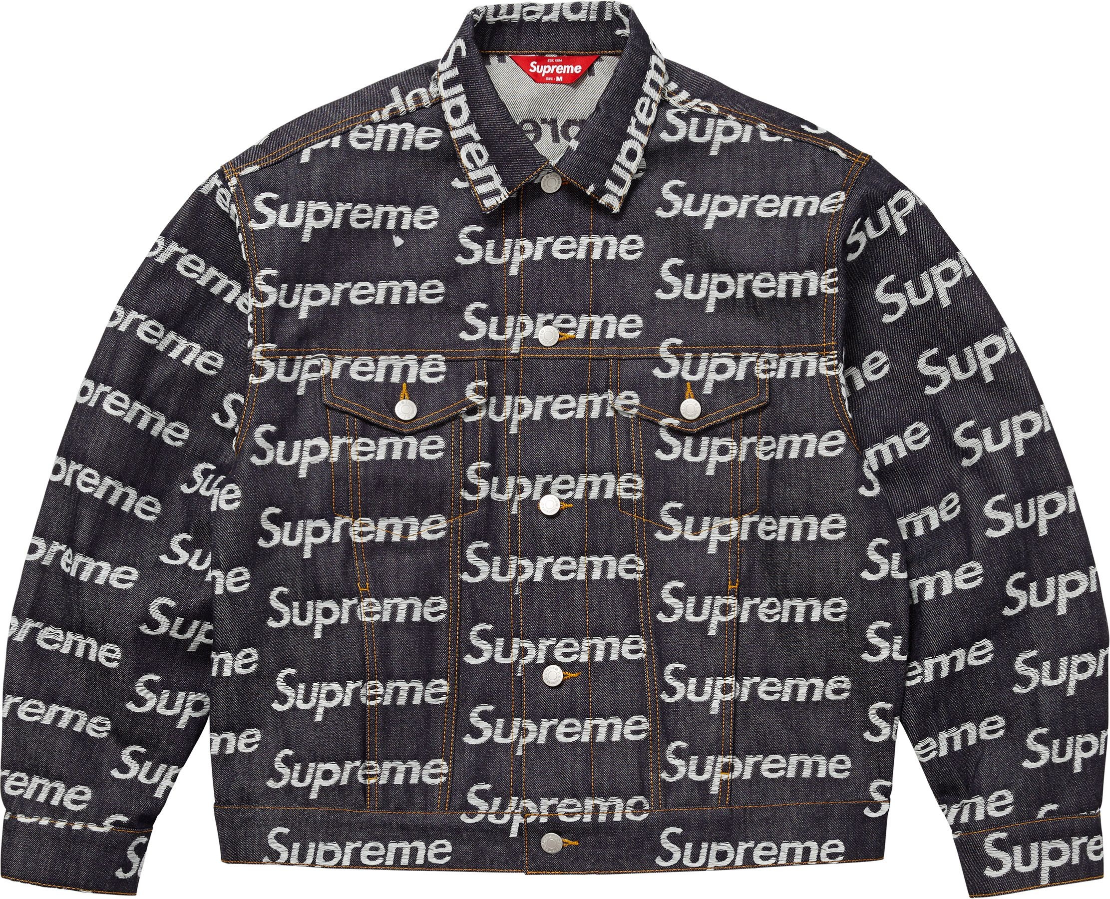 Jacquard Logos Denim Trucker Jacket view 10